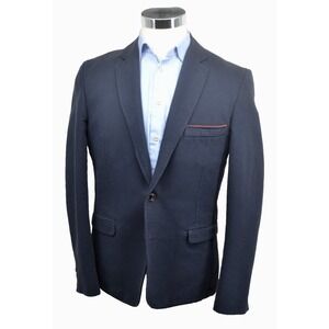 MEXX Men's 2 Button Half Lined Cotton Blend Sport Coat SIZE 40R Solid Navy